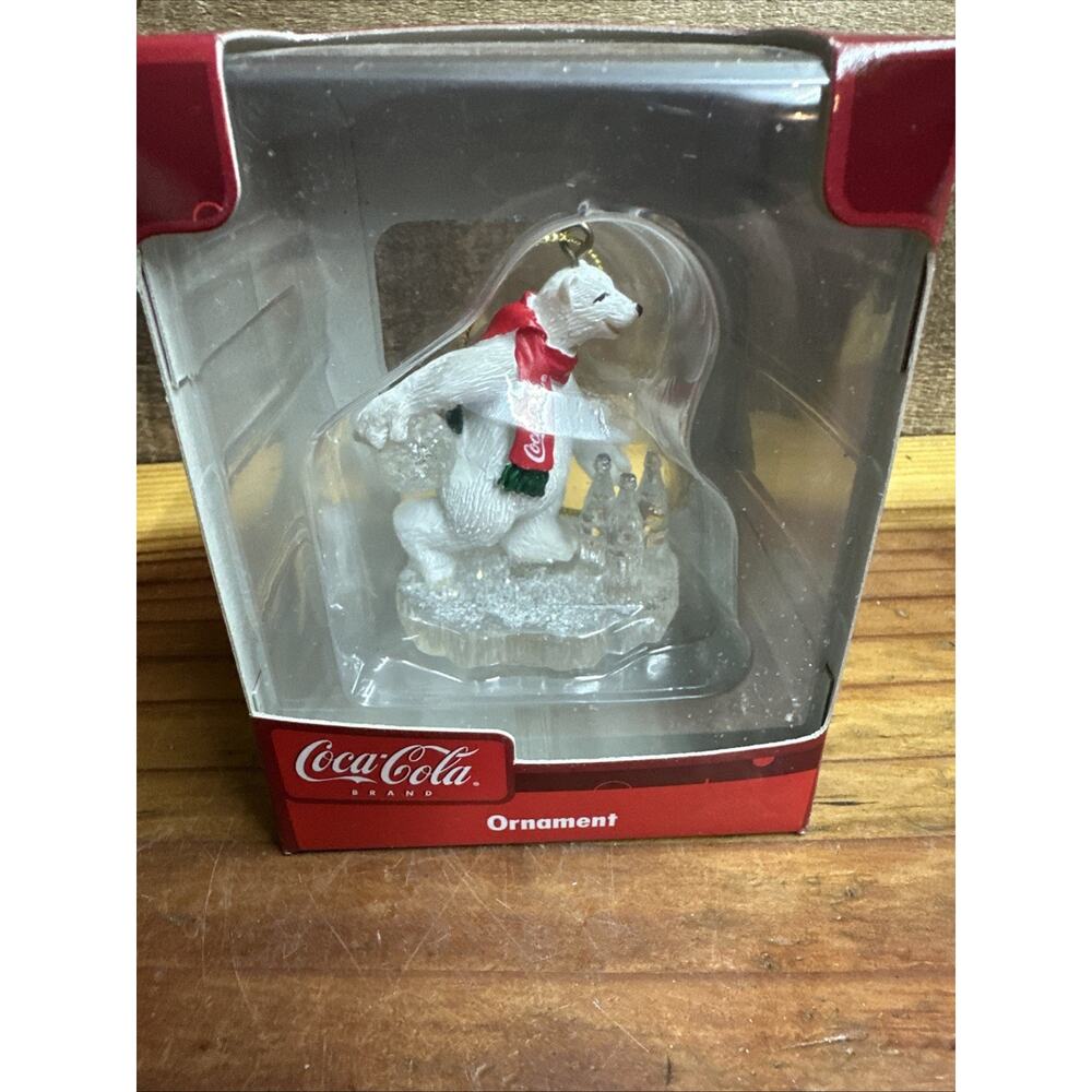 Coca Cola Polar Bear Bowling Christmas Ornament In Box